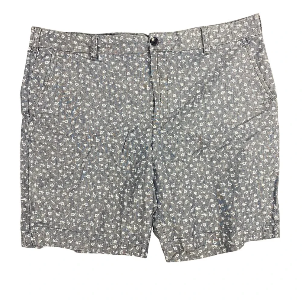 IZOD Saltwater Stretch Chino Shorts Mens 38 Coral Pink Blue Floral Bundle 2 Pack